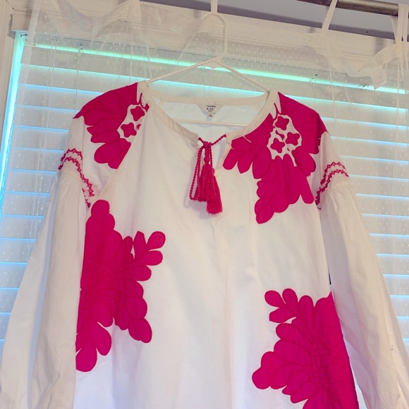 crown  & ivy top white pink- New Romantic Style from Belk - Picture 2 of 10